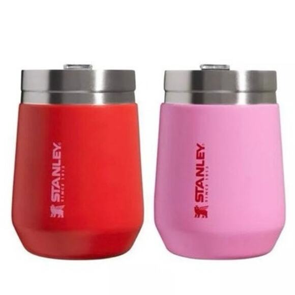 SEHANLEY matching couples travel cups mugs NWT red and pink Chritmas gifts - Picture 1 of 4